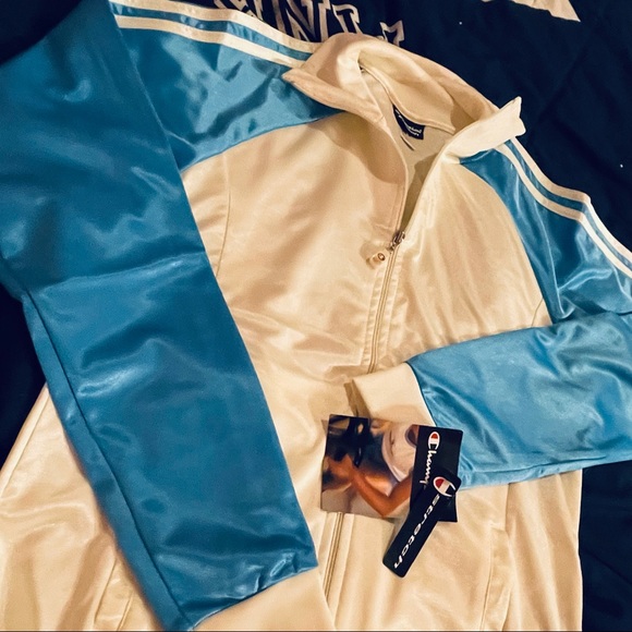 BRAND NWT* Champion stretch 3STRIPE track JACKET - Picture 3 of 14